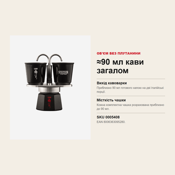 Набор Bialetti x Stranger Things Mini Express, 2 термочувствительные чашки, 90 мл 0005408 фото