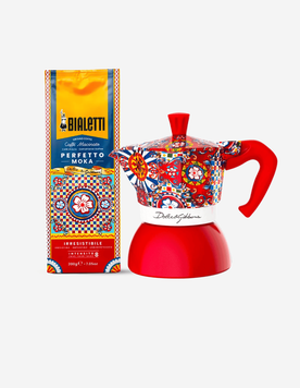 Набор: гейзерная кофеварка с молотым кофе Bialetti x Dolce&Gabbana Sicilian Cart, 2 чашки, 100 мл 15BAR-22057 фото