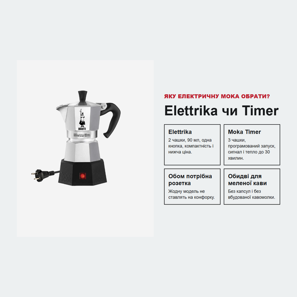 Гейзерна електрична кавоварка Bialetti Moka Elettrika 0007290 фото