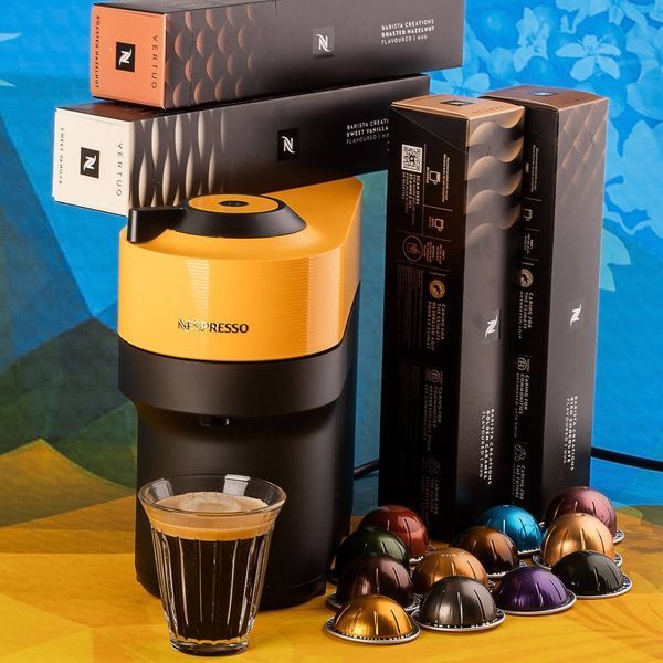 Набор Nespresso Vertuo Pop Summer Mango Yellow: кофемашина + 52 капсулы Vertuo 2621712350 фото