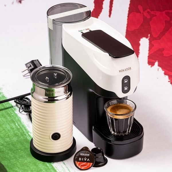 Набір Mokador DIVA D1 Vending White + Nespresso Aeroccino 3 &mdash; кавомашина та спінювач молока 2083581990 фото