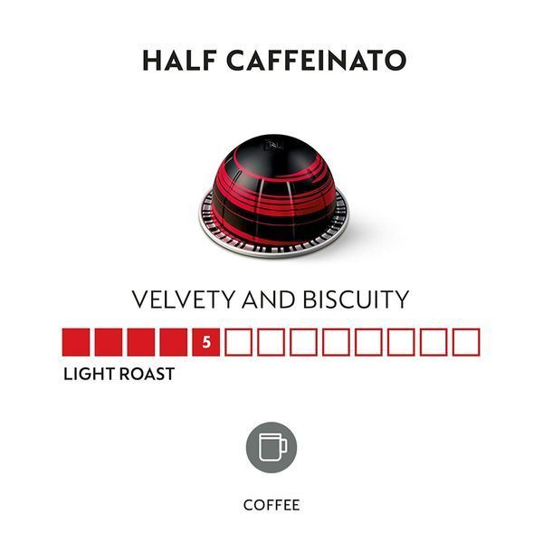 Капсули Nespresso Vertuo Half Caffeinato (Солодкий і оксамитовий), Швейцарія 230 мл &mdash; 10 капсул, 230 мл 1581544893 фото