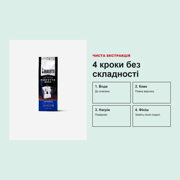 Кава мелена Bialetti Perfetto Moka Intenso, 250 г, для гейзерної кавоварки 096080511 фото
