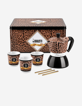 Набор с гейзерной кофеваркой Bialetti x Dolce&Gabbana Moka Induction Leopardo, 4 чашки, 150 мл 15BAR-22731 фото