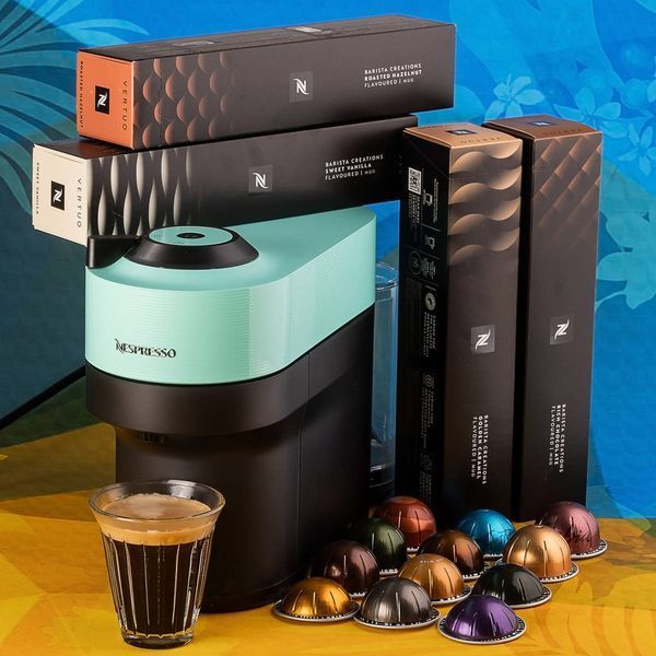 Набор Nespresso Vertuo Pop Summer Aqua Mint: кофемашина + 52 капсулы Vertuo 2621738402 фото