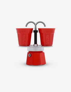 Гейзерная кофеварка Bialetti Mini Express Red, 2 чашки / 90 мл, 2 чашки в комплекте (0007303) 0007303 фото