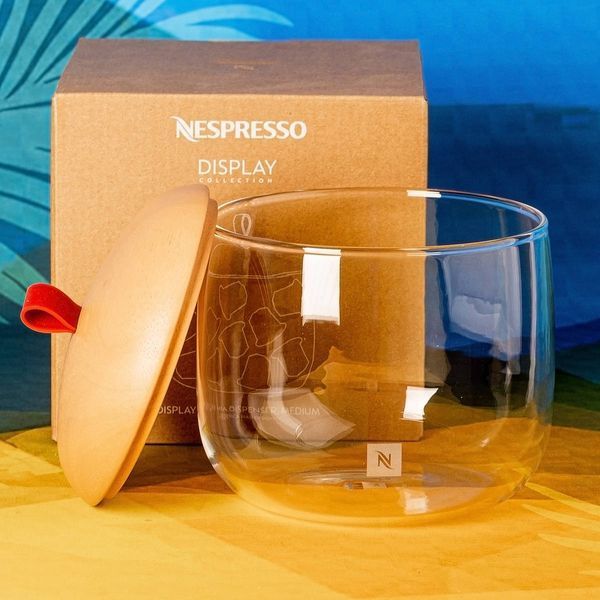 Диспенсер для кавових капсул Nespresso Lume Mia, поєднання скла та дерева. Місткість: 60 капсул (без капсул) 2197994348 фото
