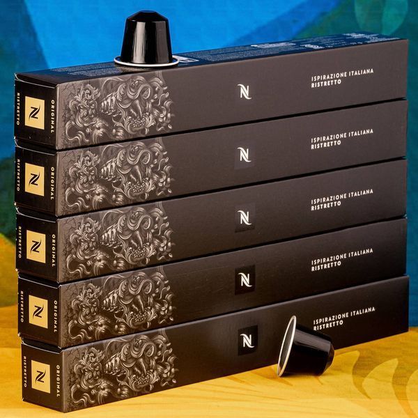 Набор 5 тубов кофе в капсулах Nespresso Ristretto (деревні та злакові ноти), 50 капсул 2614145260 фото