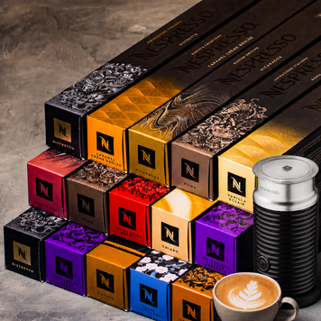 Індивідуальний мікс Nespresso Original + Aeroccino 3: 15 тубів / 150 капсул, склад узгоджується до оплати EU-HU-AERO3-15-2026 фото