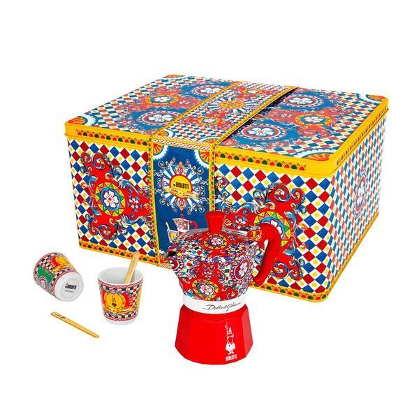 Подарунковий набір Bialetti Dolce&Gabbana Sicilian Cart: Moka Express на 2 чашки + 2 чашки 0005332 фото