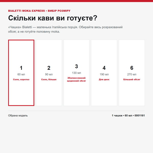 Гейзерна кавоварка Bialetti (Біалетті) Moka Express, 1 чашка, 60 мл 0001161 фото