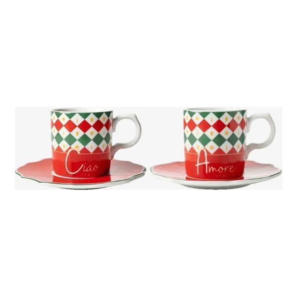 Набір чашок із блюдцями Bialetti Tricolore TRICOL01 фото