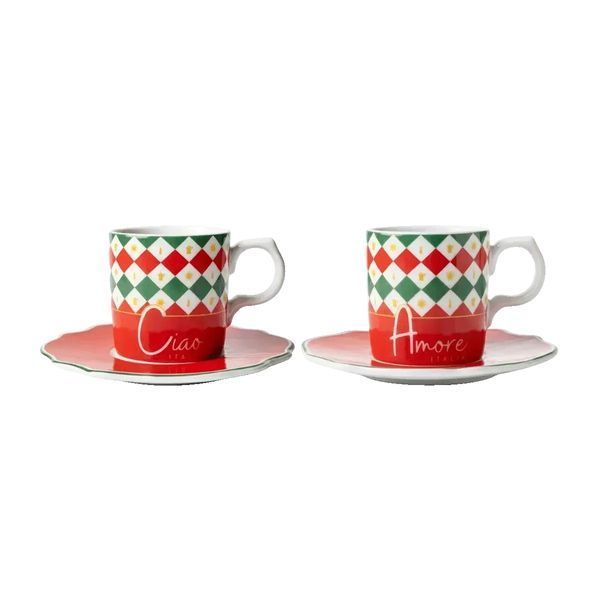 Набір чашок із блюдцями Bialetti Tricolore TRICOL01 фото