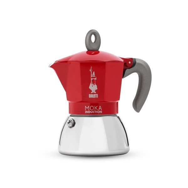 Гейзерна кавоварка Bialetti Moka Induction червона 15BAR-14808 фото