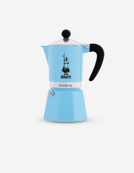 Гейзерна кавоварка Bialetti (Біалетті) Rainbow блакитна, 6 чашок, 270 мл 15BAR-14830 фото