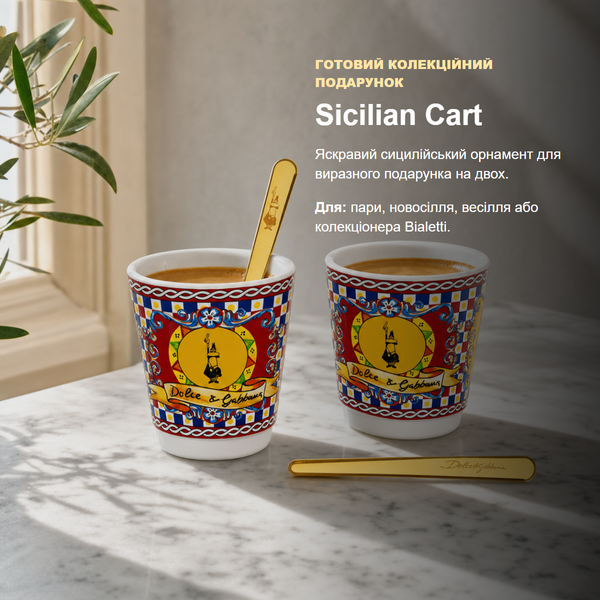 Набор чашек Bialetti x Dolce&Gabbana Sicilian Cart, 2 x 70 мл + 2 ложки SETCARCP фото