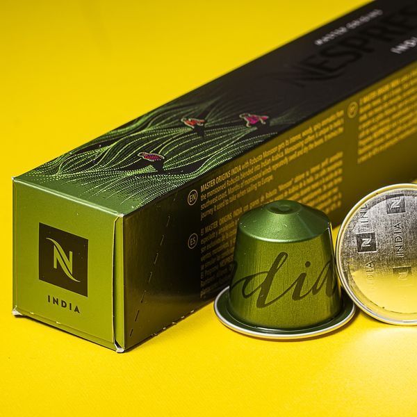 Капсулы Nespresso India &mdash; интенсивный эспрессо с пряными и древесными нотами, 10 капсул 1208554282 фото